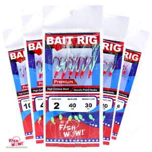Fishing Piscatore Bait Rig Lures sabiki RED 6-hook Size 2,4,6,8,10,12,14 lot - Picture 1 of 11