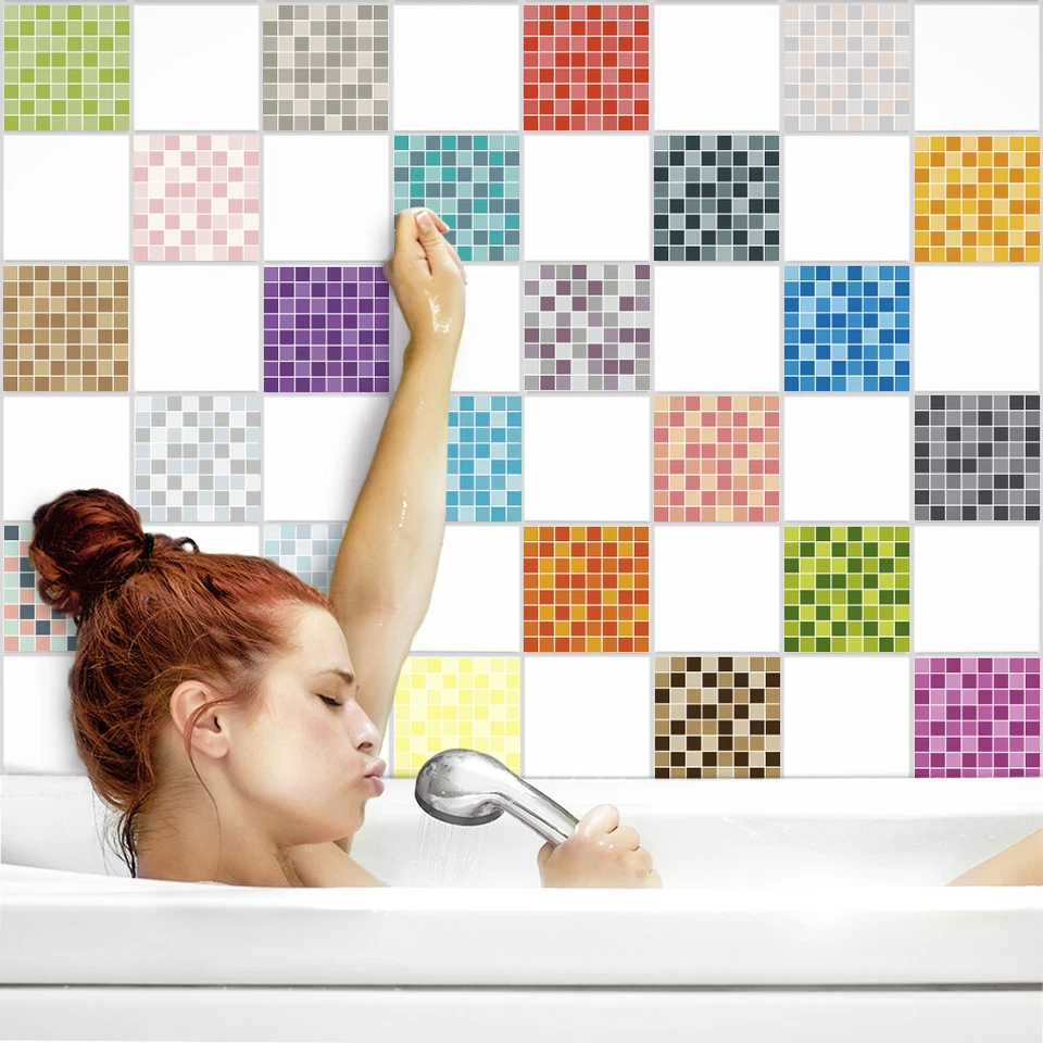 Fliesenaufkleber Fliesenfolie Fliesensticker Küche Bad 10x10cm Mosaik matt - Bild 1 von 1