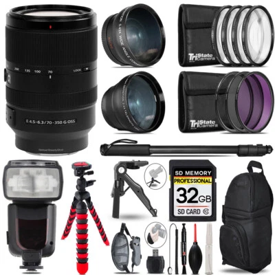 Lente Sony E 70-350 F/4,5-6,3 G OSS - Kit de 3 lentes + Monopie - Kit de 32 GB Foto 1 de 4