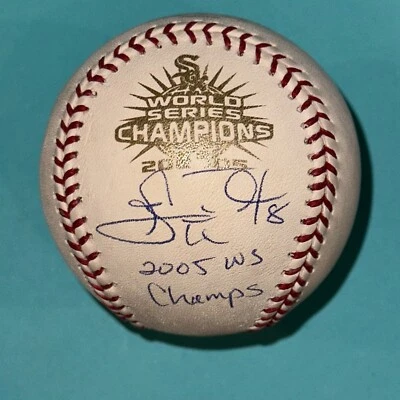 Carl Everett Firmado Oficial Serie Mundial 2005 Beckett de Béisbol (BAS) con INSC Foto 1 de 4