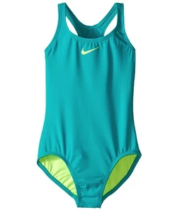 Nike Kids Solid Racerback Tank Top Swimsuit Energy 128342 sz 10 - Picture 1 of 2