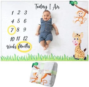 Baby Monthly Milestone Blanket | for Boy or Girl Unisex | Month Blanket Baby - Picture 1 of 7