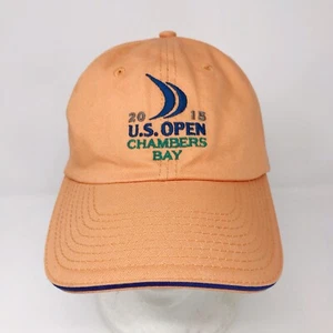 USGA Member 2015 US Open Chambers Bay Golf Strapback Dad Hat Baseball Cap Orange - Picture 1 of 8