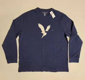NWT American Eagle Shirt Mens XL Standard Fit Navy Blue Super Soft Long Sleeve - Picture 1 of 4