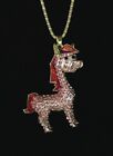 Betsey Johnson Halskette Pferd Pony gold rosa rote Kristalle Geschenkbox Tasche LK