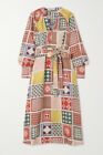 Oroton Printed Silk Twill Midi Dress Uk 10*
