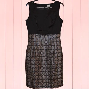 £60 H&M SZ 8 BLACK SILVER METALLIC SPARKLE COCKTAIL LBD DRESS PARTY CLUB EVENING - Picture 1 of 2