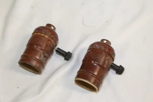 Par de enchufes tamaño Edison, interruptor de apagado/encendido de perilla giratoria, antiguo - Imagen 1 de 6