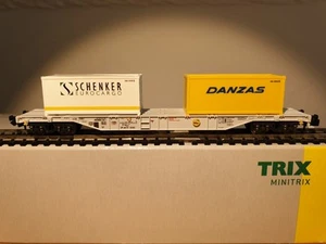13979 K Minitrix Spur N Containertragwagen, Bauart Sgss–y 703 der DB AG - Bild 1 von 12