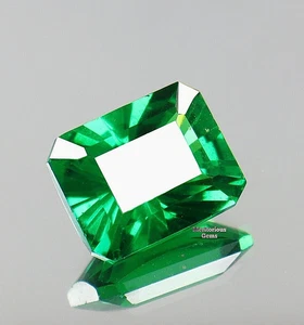 Piedra preciosa suelta Tsavorita verde granate 10-11 quilates forma esmeralda CERTIFICADA - Imagen 1 de 10