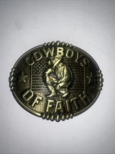 Cowboys Of Faith Belt Buckle Western Religious Faith Mens Belt Buckle, New Other - Picture 1 of 2