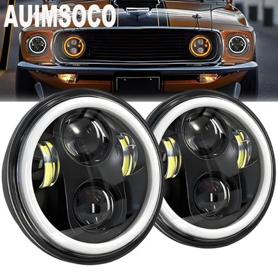 Pair 5.75" 5-3/4 LED Headlights Hi/Lo Beam DRL For Dodge Royal Monaco 1975-1977 - Изображение 1 из 4