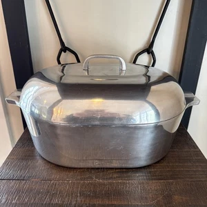 Vtg. Wagner Ware Magnalite GHC 12 Qt Oval Roaster Dutch Oven 11 9/16" X 18 5/8" - Picture 1 of 24