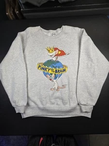 1993 Warner Bros. Pinky & The Brain World Domination Crewneck, 23x27", Animanics - Picture 1 of 13