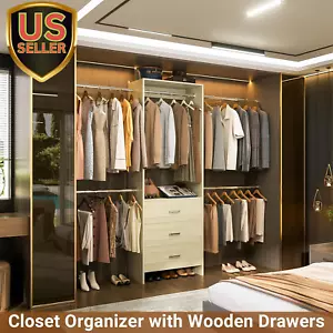 Closet System, Closet Organizer with 3 Wooden Drawers, Closet Organizer Syste... - Picture 1 of 7