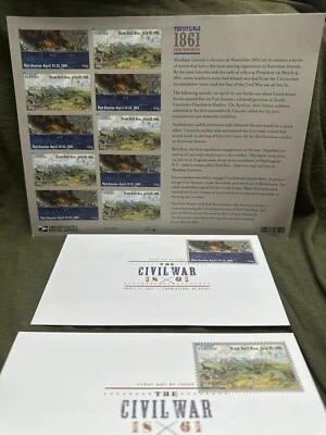 2010 USPS - 1861 Civil War FOREVER Sheet/12 Stamp.  Also 2 First Day of Issue - Image 1 of 4