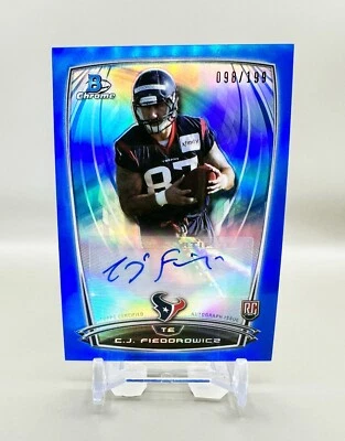 2014 Bowman Chrome Rookie Autograph (Blue Refractor) C.J. FIEDOROWICZ  [098/199] - Image 1 of 2