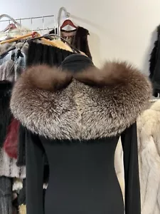 Silberfuchs Fuchs Pelz Umhang Pelzstola Kragen Fox Real Fur Collar Volpe Stole - Bild 1 von 11