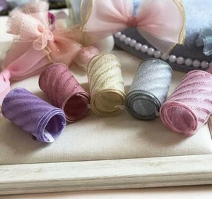 DIY 2M Striped Chiffon Ribbon Bow Wedding Christmas Party Decoration Lace 6cm - Picture 1 of 12