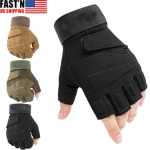 Tactical Fingerless Gloves Military Combat Shooting Half Finger Gloves for Mens - Picture 1 of 16