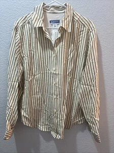 Blusa Pendleton Mujer Manga Larga 100% Seda Talla 12 Pequeña Rayas Amarilla - Imagen 1 de 5