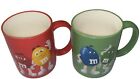 M&M’s Green & Red Coffee Mug- Red, Yellow, Blue, Green Character’s Set Of 2 Mugs