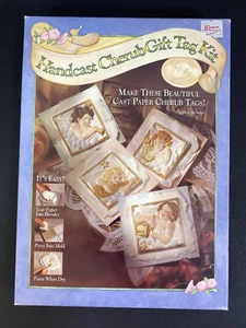 Handcast CHERUB Christmas Gift Tag Hill Design 1995 Brown Bag Paper Art Mold Kit - Picture 1 of 18