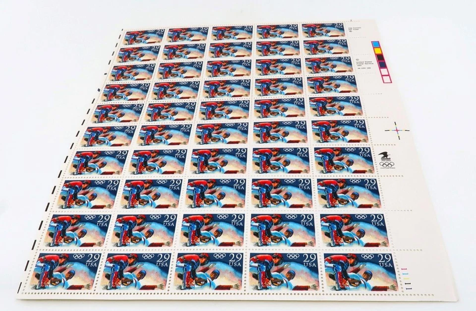 USPS 1991 Olympic Baseball Full Sheet 29 Cent Stamps Set of 50 Stamps - Image 1 of 3