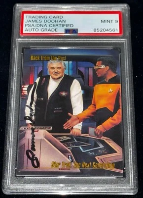 James Doohan "Beam Me Up Scotty" Skybox STAR TREK TNG Signed Auto Card (RC) PSA - Image 1 of 3