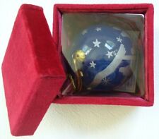 Vint~2000~NATIVITY~Blue & Silver~GLASS~4~Christmas Ornament~VELVET BOX~JC Penney