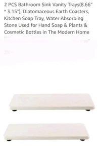 2 Stück Badezimmer Waschbecken Waschtischschalen (8,66 Zoll * 3,15 Zoll), Kieselgur Untersetzer - Bild 1 von 9