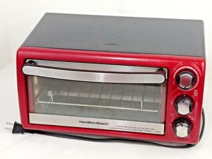 Hamilton Beach Toaster Oven Type 068 Model 31146 Red Gray Black Compact USED - Picture 1 of 24
