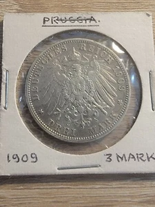 1909 Preußen - Deutschland 3 Mark Silbermünze TOP UNBEDINGT ANSEHEN  - Bild 1 von 2