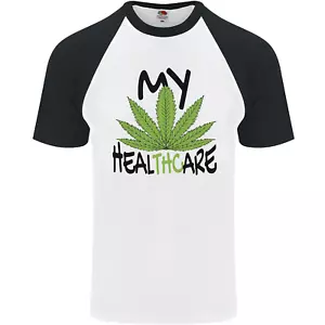 Weed My HealTHCare Cannabis lustiges THC Herren S/S Baseball T-Shirt - Bild 1 von 8