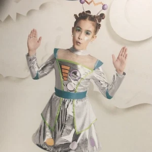 Hyde & Eek Kids Robot Dress L Large Halloween Costume Silver size L 10-12 NWT - Picture 1 of 12