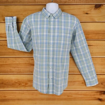 Camisa George Manga Larga Con Botones Para Hombre Talla XL Verde Azul A Cuadros Calce Clásico Foto 1 de 4