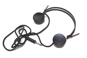 VINTAGE RADIO HEADPHONES  BRANDES STYLE BUT UNMARKED AND UNTESTED MONO PLUG - Picture 1 of 6