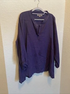 Top donna FLAX taglia 3G (3X) manica 3/4 lino Lagenlook *vedi descrizione - Foto 1 di 7