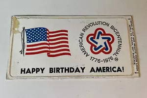 Vintage American Revolution Bicentennial Postcard/Sticker Happy Birthday America - Picture 1 of 9