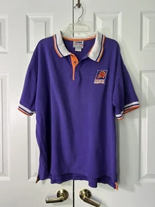 Phoenix Suns Vintage Polo Shirt 90s Mens Rare Purple XL Apex Official Cotton - Picture 1 of 12