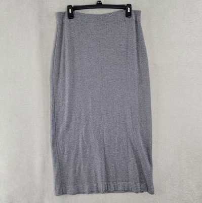 Max Mara Womens Skirt Size XL Gray Knit Straight Midi Slit Minimalist Capsule - Image 1 of 4
