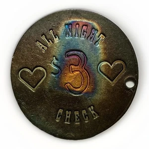 Vintage Brothel Token Red Eye Saloon Dodge City Kansas Good For All Night - Picture 1 of 2