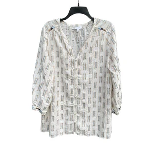 Blouse femme J. Jill taille L Pure Jill bouton facile devant brodé beige - Photo 1/9