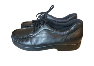 SAS handgenähte schwarze bequeme elegante Lederschuhe Schnürschuhe Keilabsatz Größe 11 M - Bild 1 von 7