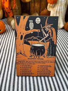 VINTAGE RETRO GOTHIC PRIMITIVER STIL HALLOWEEN VERMÖGEN HEXENKESSEL HOLZSCHILD - Bild 1 von 9