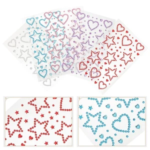 10Fogli Adesivi Gemme Viso: Cuore 3D Autoadesivo - Viso - Foto 1 di 12