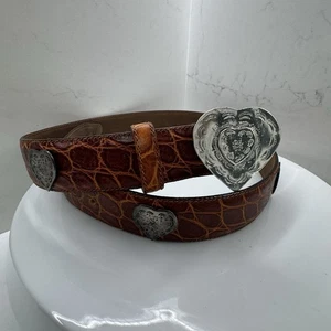 Vintage Saks Fifth Avenue Genuine Leather Belt – Made in Italy – Heart Concho - Picture 1 of 10