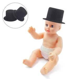 Mini Straight Top Hat Men and Women for Crafts Black Miniature Hats - Picture 1 of 12