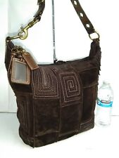 Coach Suede Leather Mosaic Patchwork Duffle Large Shoulder Bag Limited Edition!