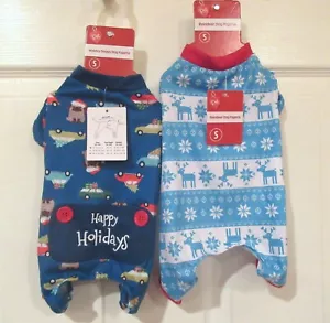 Pet Central DOG PAJAMAS~LOT of 2 size SMALL~NWT ~JUMPSUIT~HOLIDAY~Soft Set Pair - Picture 1 of 10